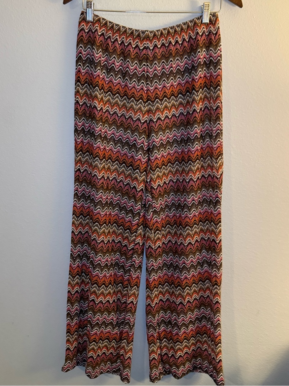 Shade & Shore (cover-up) Multicolor Chevron Wide-Leg Pants - Pink, Orange, Brown